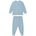 Dusty Blue - Front - Babybugz Baby Shoulder Poppers Long Pyjama Set