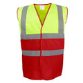 Yellow-Red - Front - Yoko Unisex Adult Two Tone Hi-Vis Vest