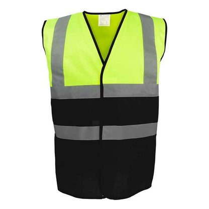 Yellow-Black - Front - Yoko Unisex Adult Two Tone Hi-Vis Vest