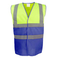 Yellow-Royal Blue - Front - Yoko Unisex Adult Two Tone Hi-Vis Vest