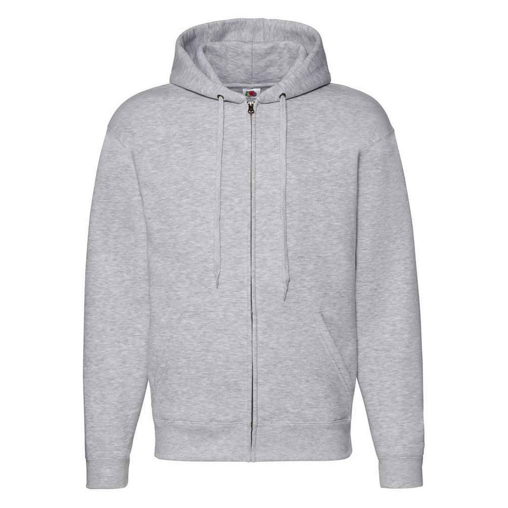Heather Grey - Front - Fruit of the Loom Unisex Adult Premium Full Zip Hoodie