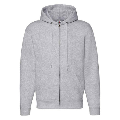 Heather Grey - Front - Fruit of the Loom Unisex Adult Premium Full Zip Hoodie