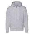 Heather Grey - Front - Fruit of the Loom Unisex Adult Premium Full Zip Hoodie