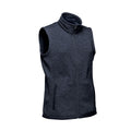 Navy - Side - Stormtech Womens-Ladies Avalante Knitted Heather Full Zip Gilet