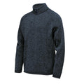 Navy - Side - Stormtech Mens Avalante Heather Quarter Zip Fleece Top