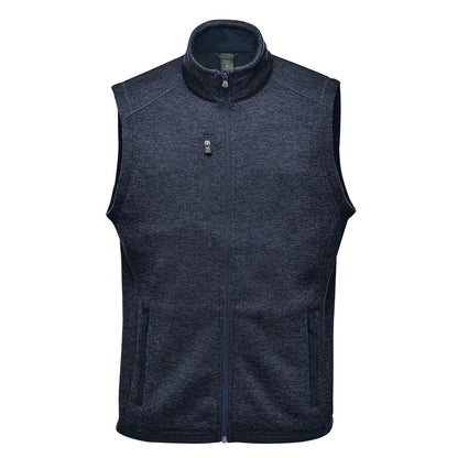 Navy - Front - Stormtech Mens Avalante Knitted Heather Full Zip Gilet