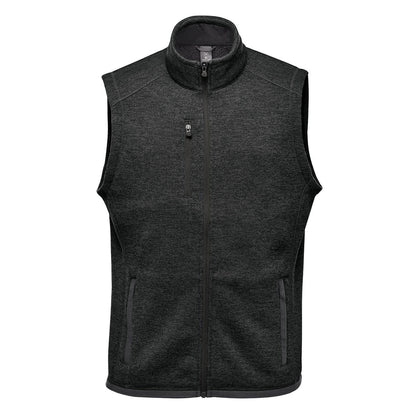Black - Front - Stormtech Mens Avalante Knitted Heather Full Zip Gilet