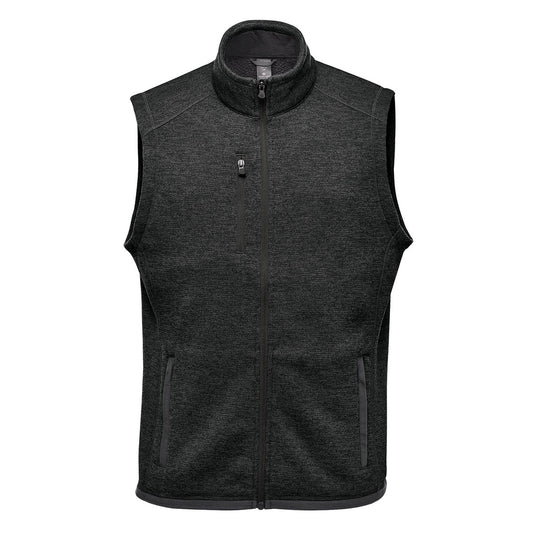 Black - Front - Stormtech Mens Avalante Knitted Heather Full Zip Gilet