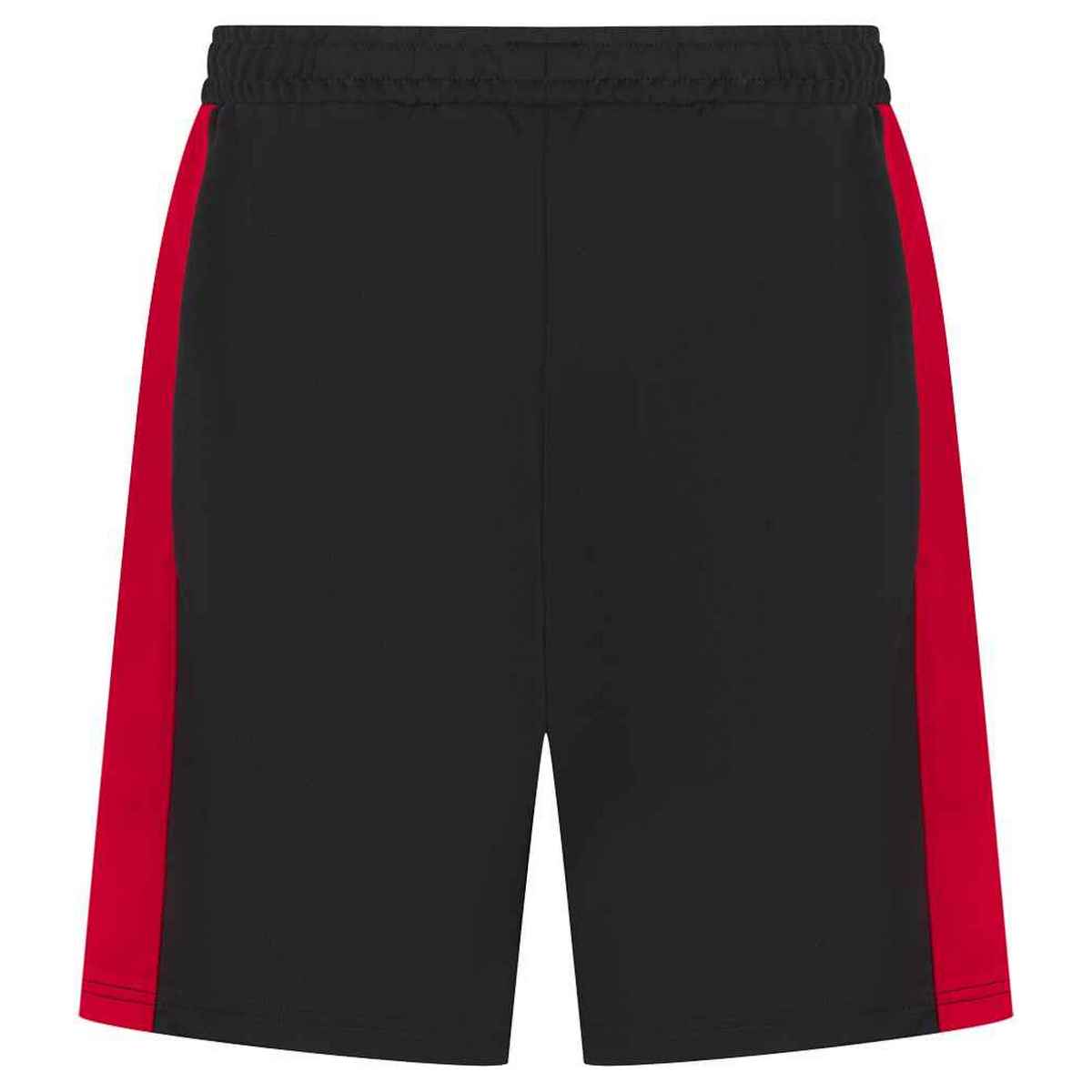 Black-Red - Back - Finden & Hales Childrens-Kids Knitted Sweat Shorts