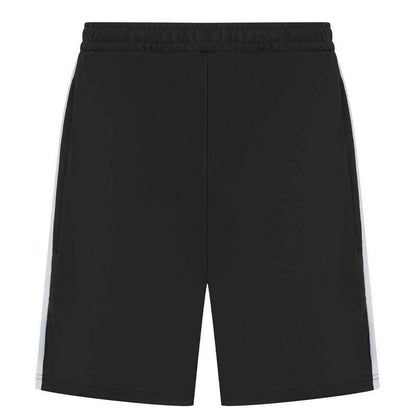 Black-White - Back - Finden & Hales Childrens-Kids Knitted Sweat Shorts