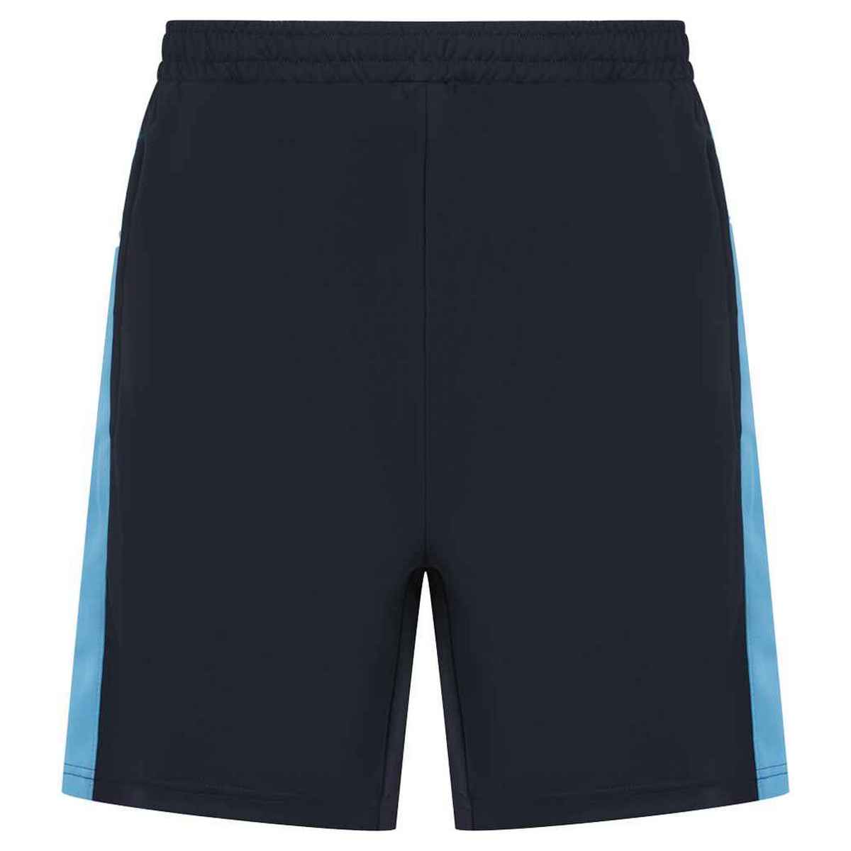 Navy-Sky Blue - Front - Finden & Hales Childrens-Kids Knitted Sweat Shorts