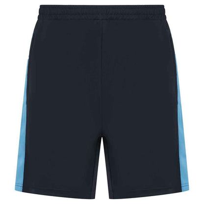 Navy-Sky Blue - Front - Finden & Hales Childrens-Kids Knitted Sweat Shorts