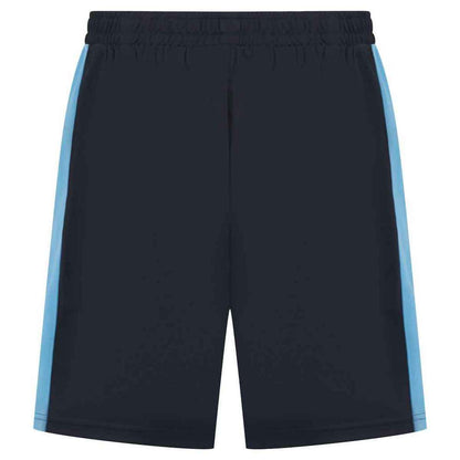 Navy-Sky Blue - Back - Finden & Hales Childrens-Kids Knitted Sweat Shorts