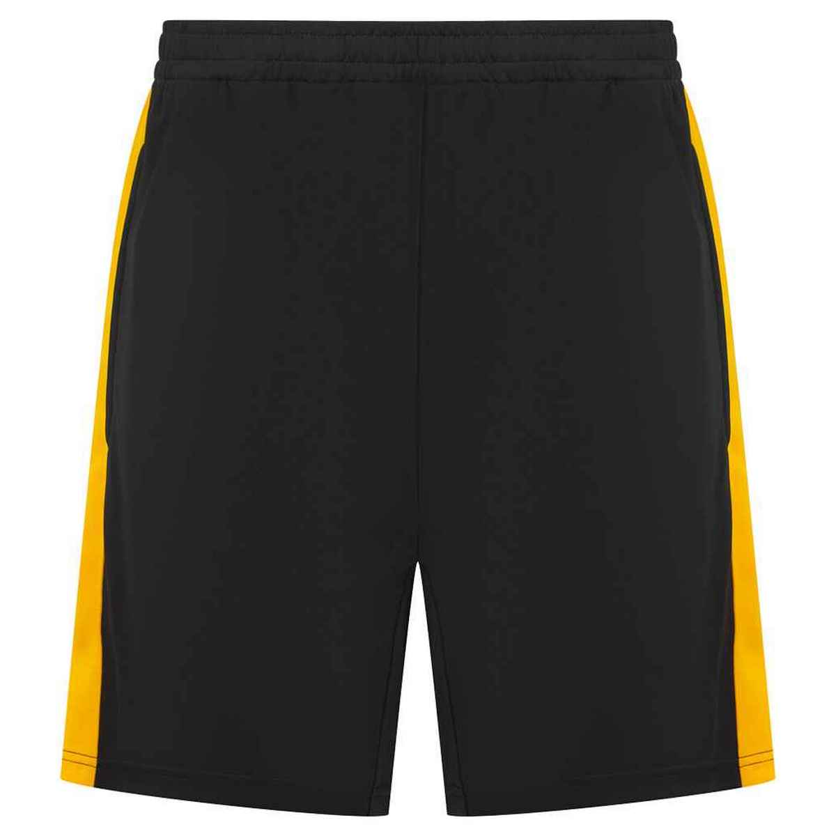 Black-Gold - Front - Finden & Hales Childrens-Kids Knitted Sweat Shorts