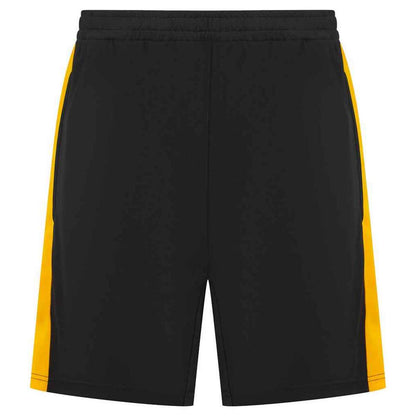 Black-Gold - Front - Finden & Hales Childrens-Kids Knitted Sweat Shorts