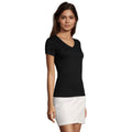 Deep Black - Side - SOLS Womens-Ladies Imperial V Neck T-Shirt