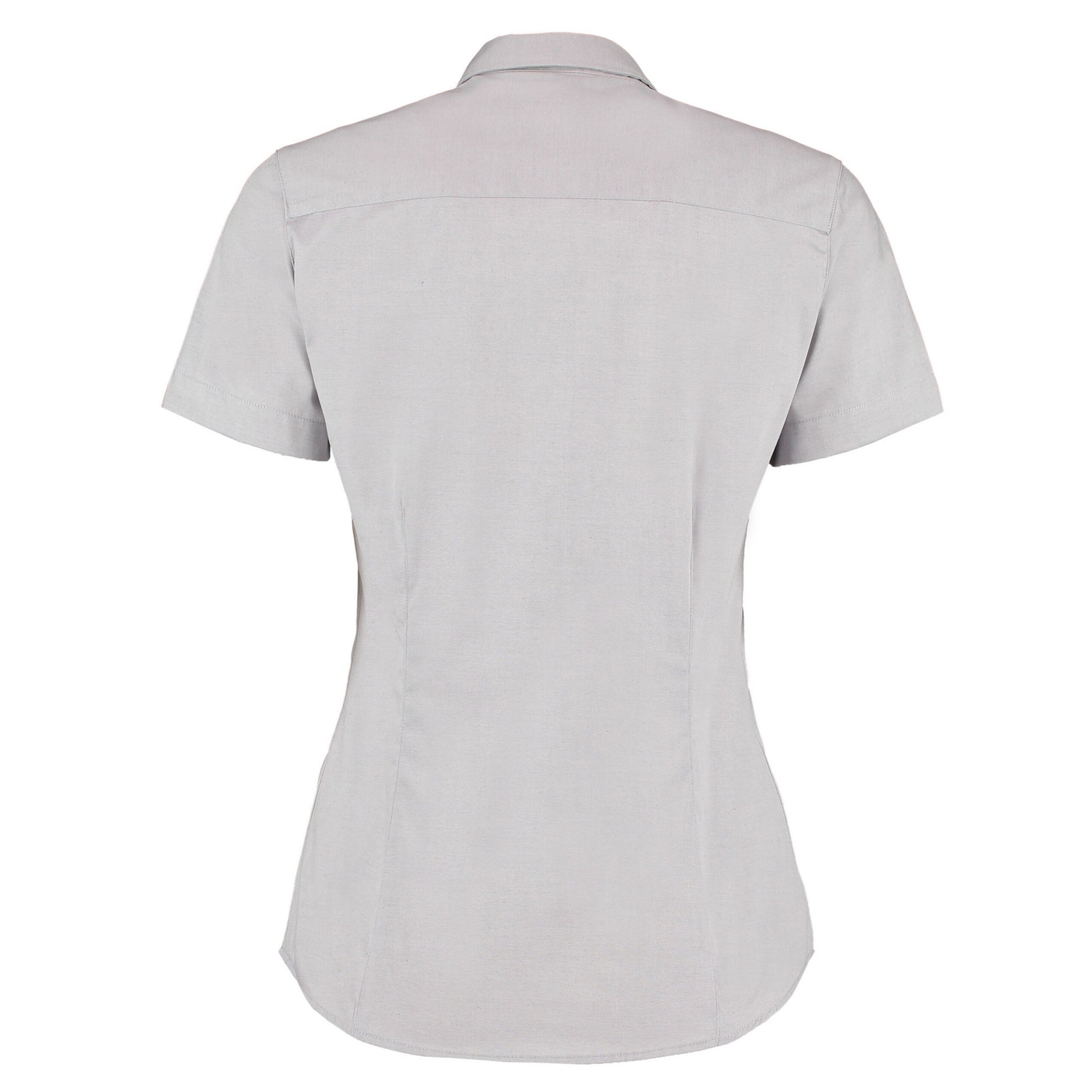 Silver - Back - Kustom Kit Womens-Ladies Premium Oxford Tailored Short-Sleeved Shirt