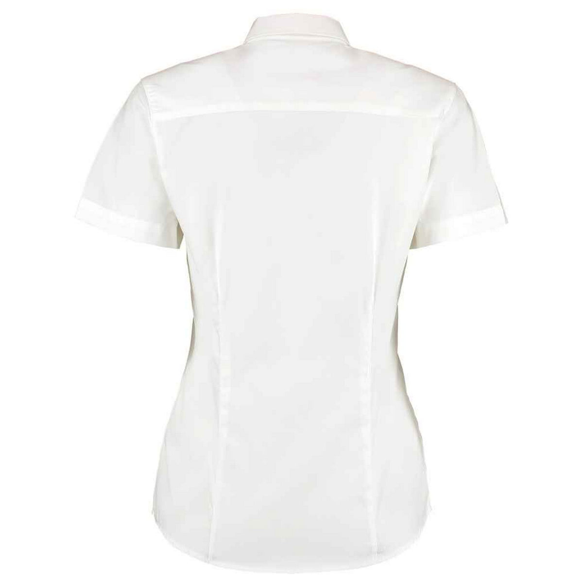 White - Back - Kustom Kit Womens-Ladies Premium Oxford Tailored Short-Sleeved Shirt