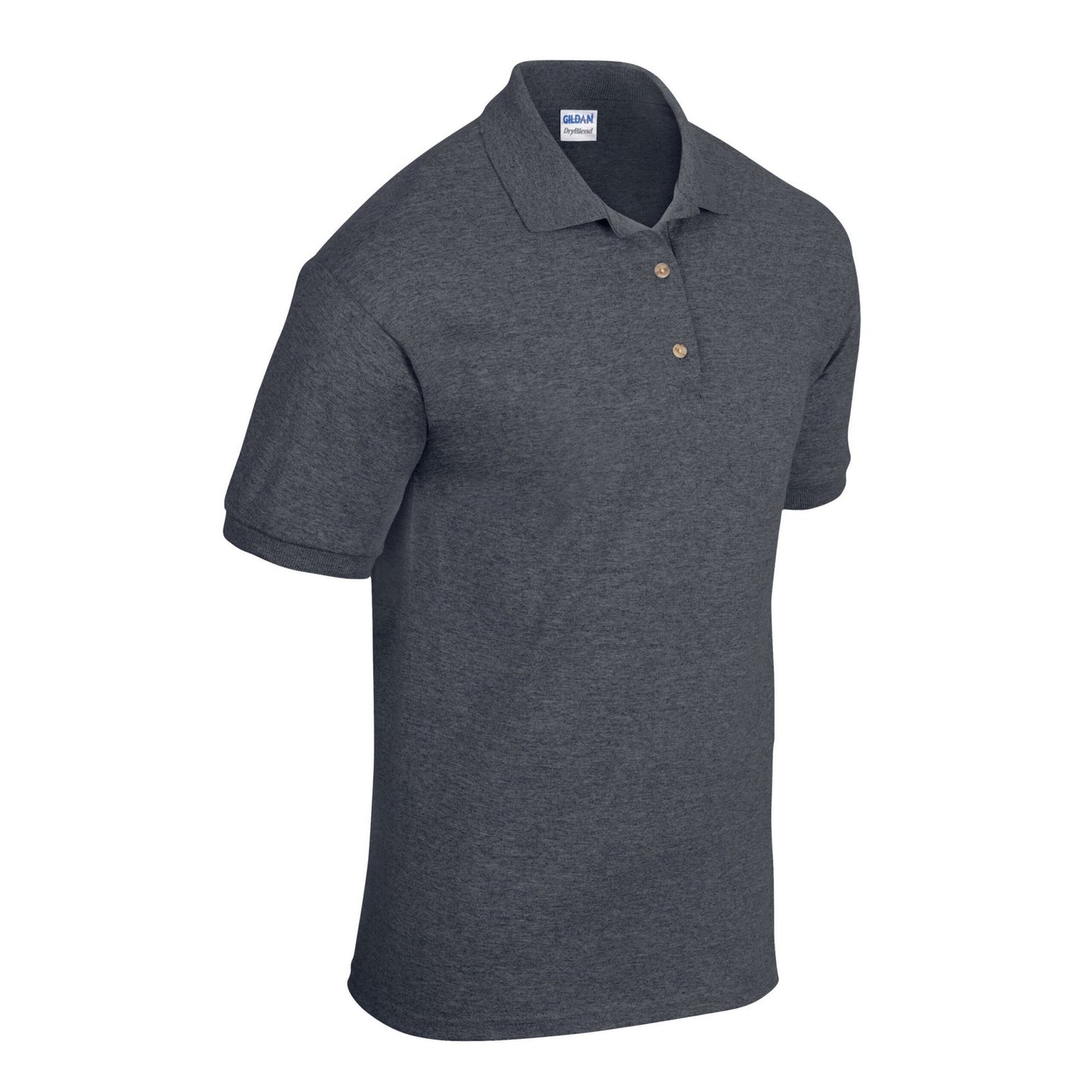 Dark Heather - Side - Gildan Mens DryBlend Polo Shirt