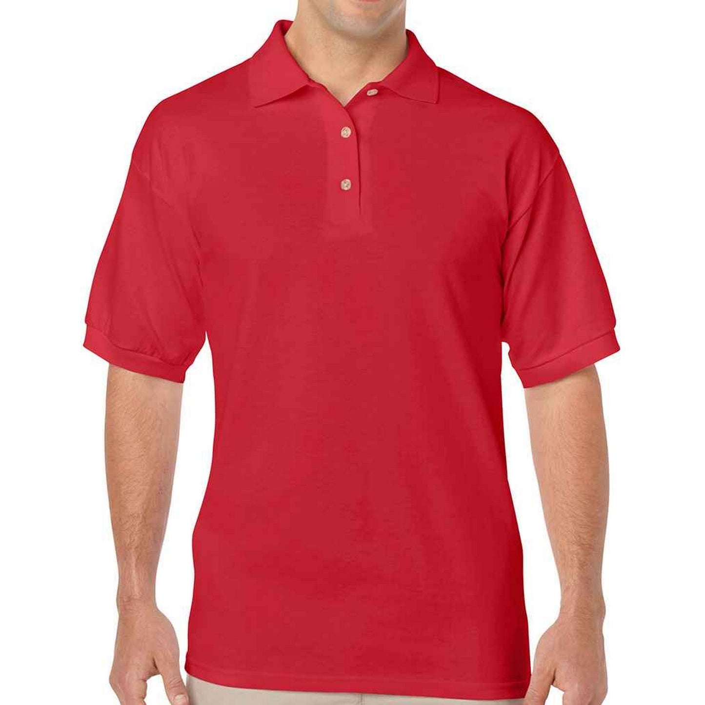 Red - Front - Gildan Mens DryBlend Polo Shirt