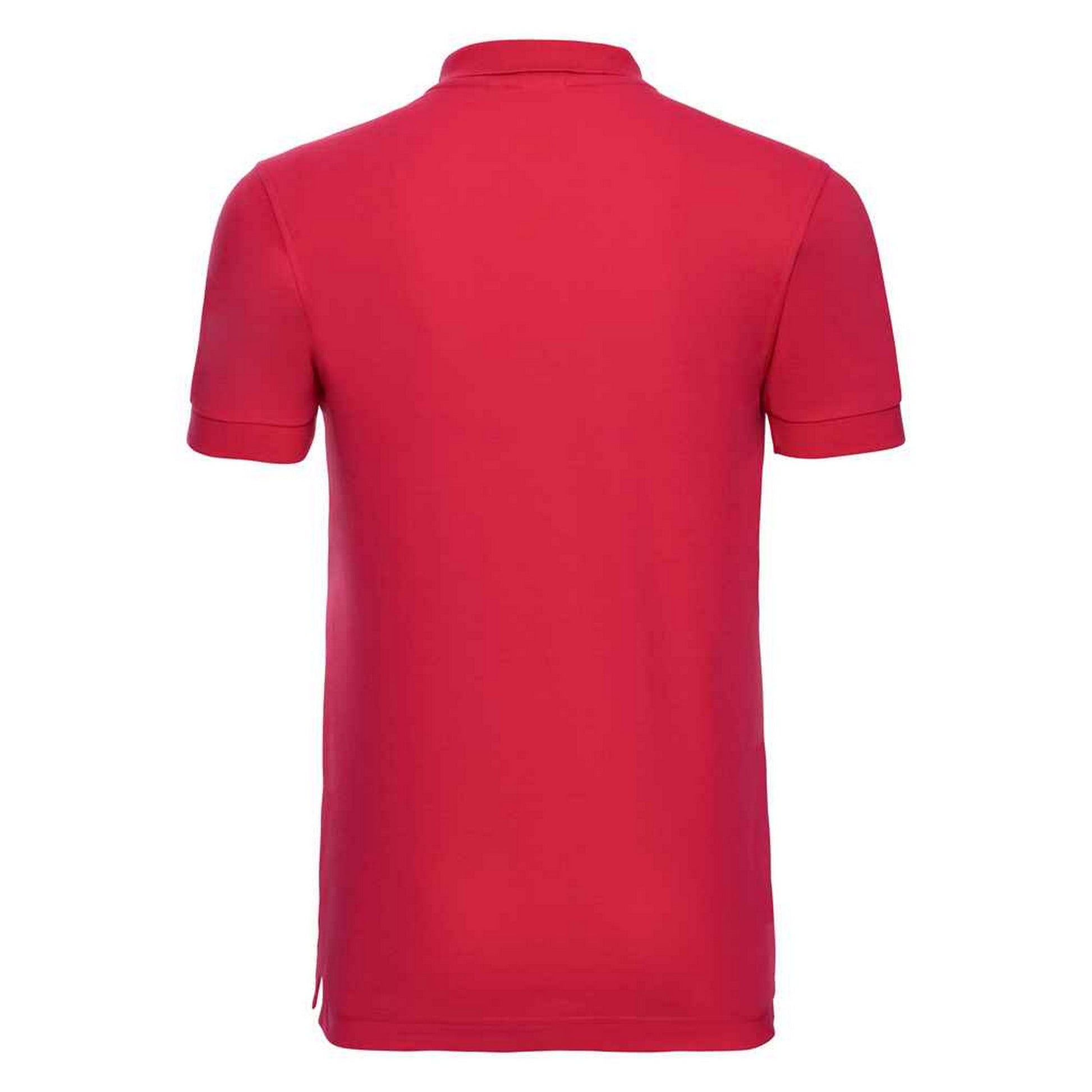 Classic Red - Back - Russell Mens Pique Stretch Polo Shirt