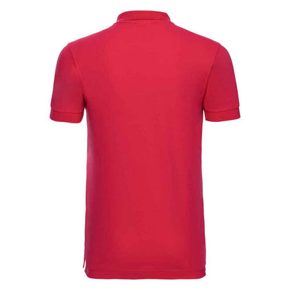 Classic Red - Back - Russell Mens Pique Stretch Polo Shirt