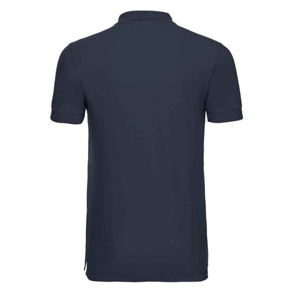 French Navy - Back - Russell Mens Pique Stretch Polo Shirt