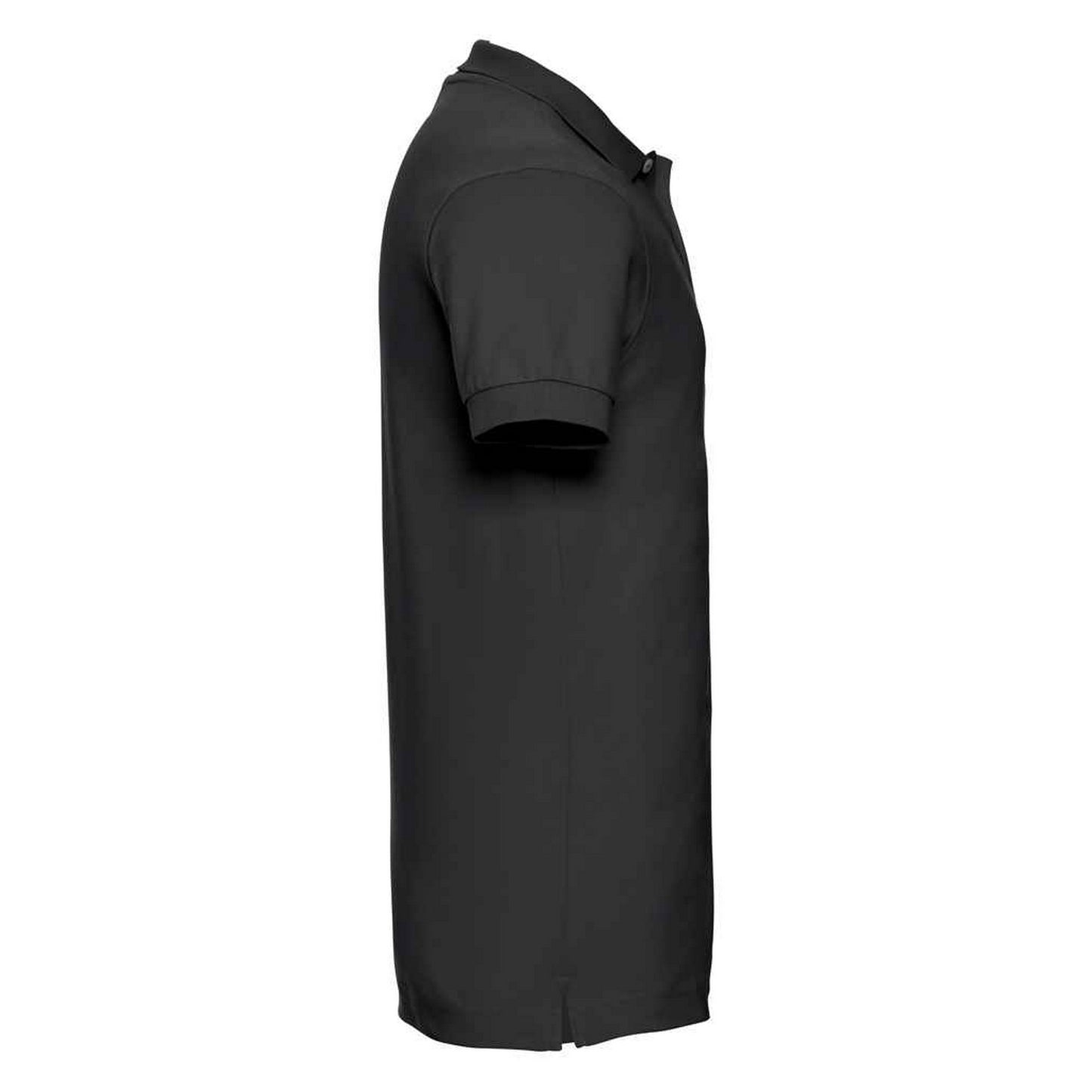Black - Side - Russell Mens Pique Stretch Polo Shirt
