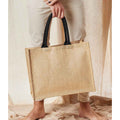 Natural-Black - Back - Westford Mill Classic Jute Shopper Bag