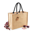Natural-Black - Side - Westford Mill Classic Jute Shopper Bag