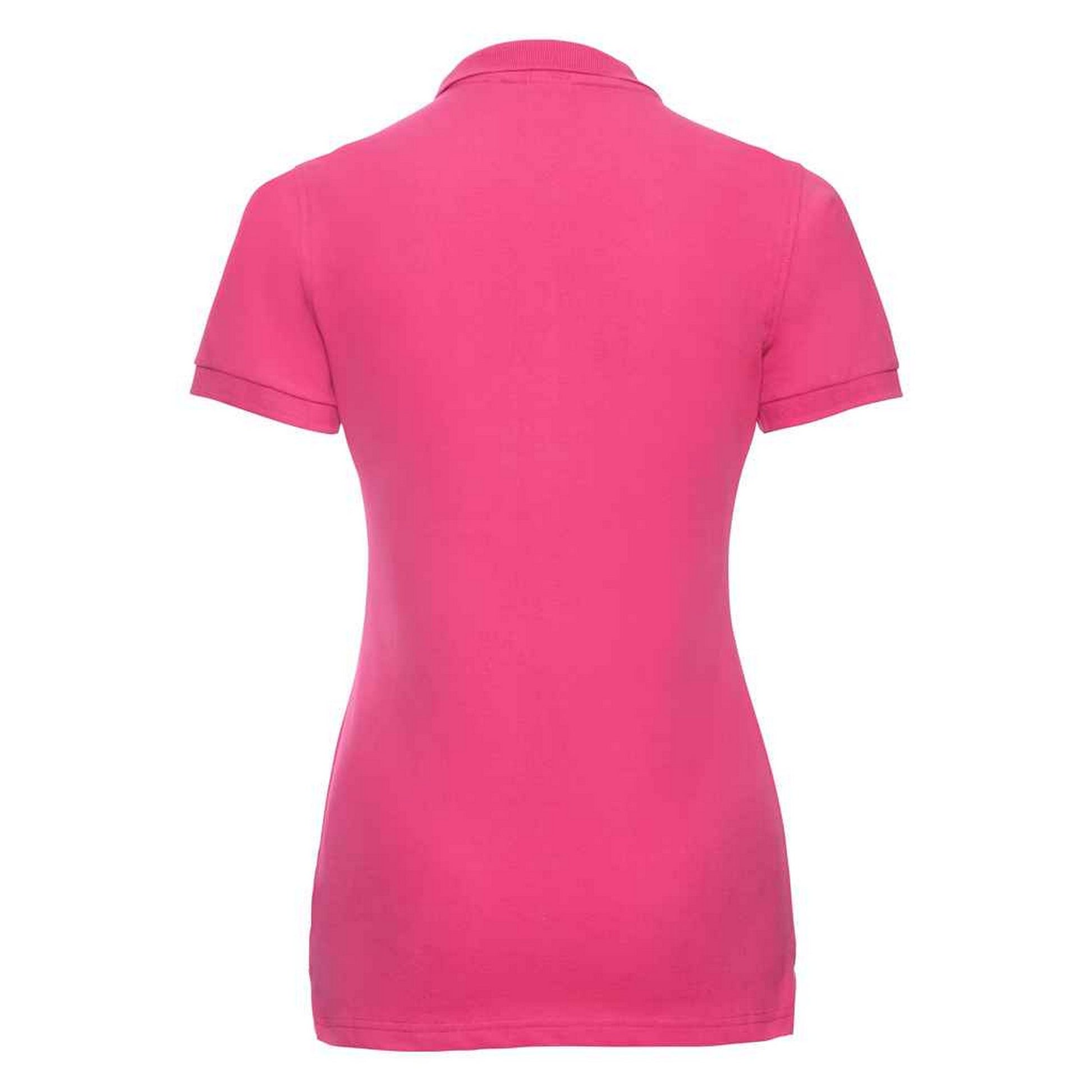 Fuchsia - Back - Russell Womens-Ladies Pique Stretch Polo Shirt