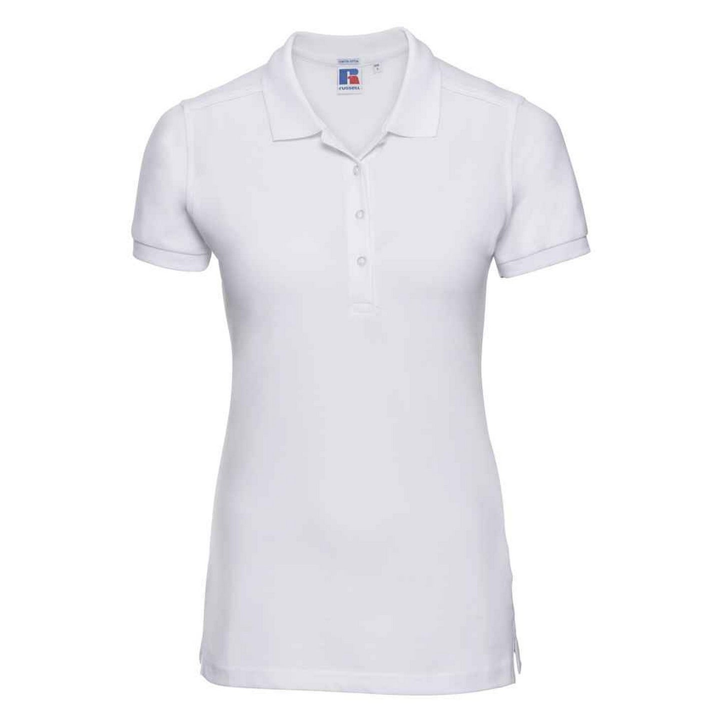 White - Front - Russell Womens-Ladies Pique Stretch Polo Shirt