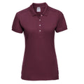 Burgundy - Front - Russell Womens-Ladies Pique Stretch Polo Shirt