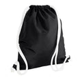 Black-White - Front - Bagbase Icon Drawstring Bag