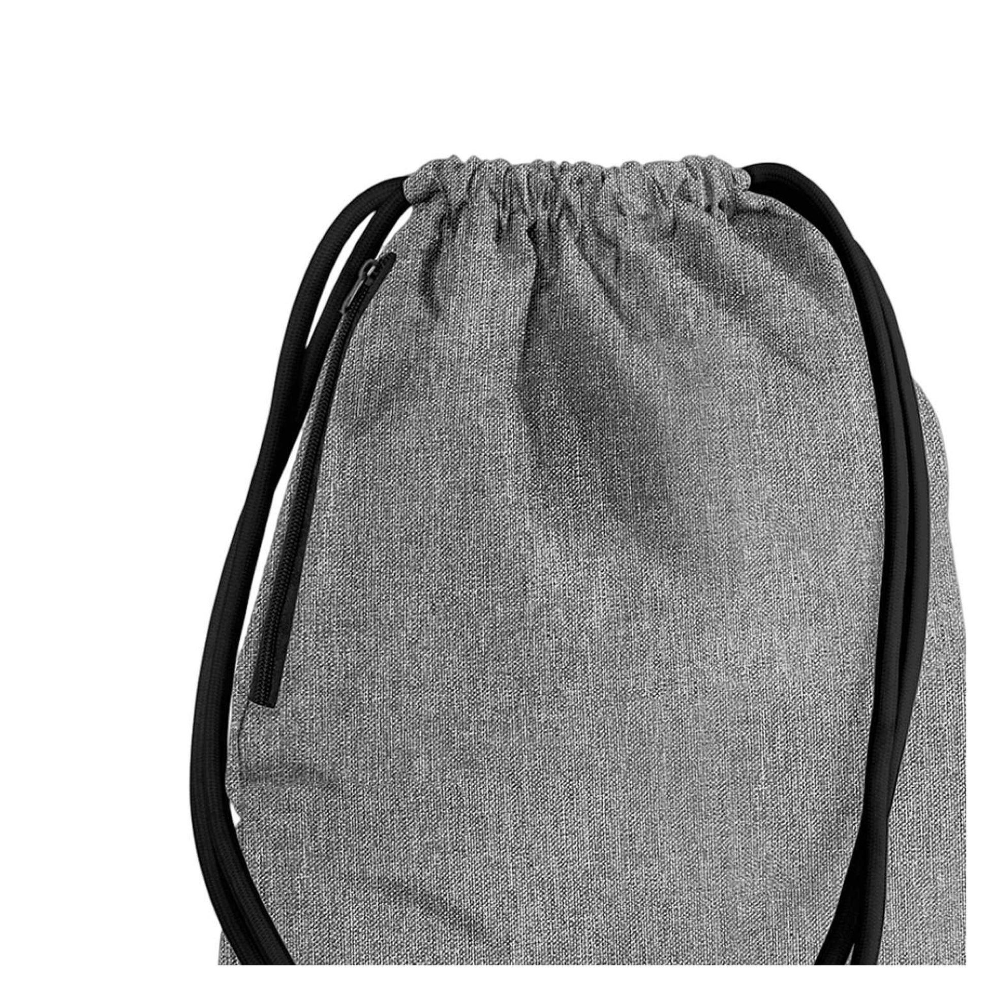 Grey Marl-Black - Back - Bagbase Icon Drawstring Bag