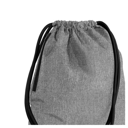 Grey Marl-Black - Back - Bagbase Icon Drawstring Bag