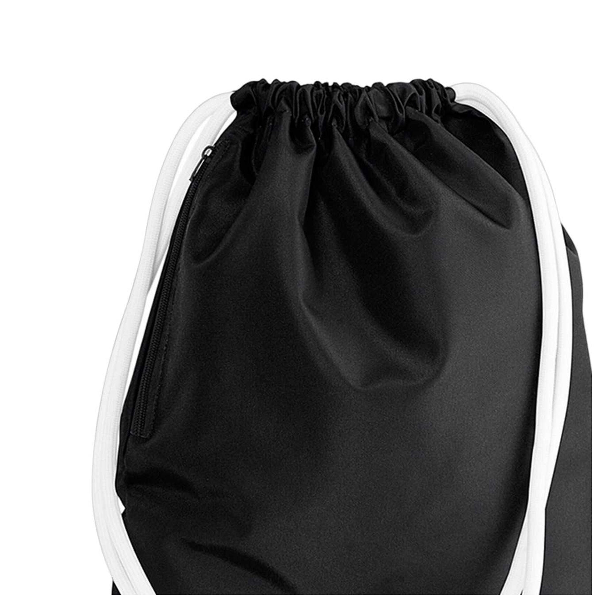 Black-White - Back - Bagbase Icon Drawstring Bag