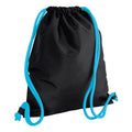 Black-Surf Blue - Front - Bagbase Icon Drawstring Bag
