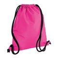 Fuchsia-Black - Front - Bagbase Icon Drawstring Bag