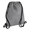 Grey Marl-Black - Front - Bagbase Icon Drawstring Bag