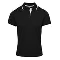 Black-White - Front - Premier Womens-Ladies Coolchecker Contrast Pique Polo Shirt