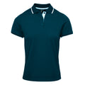 Navy-White - Front - Premier Womens-Ladies Coolchecker Contrast Pique Polo Shirt