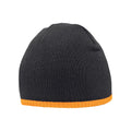 Black-Fluorescent Orange - Back - Beechfield Two Tone Pull-On Beanie