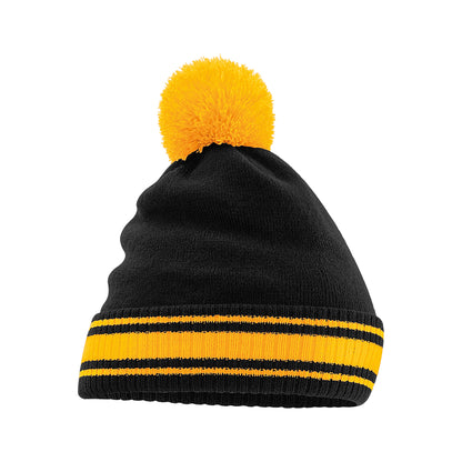 Black-Gold - Front - Beechfield Stadium Beanie