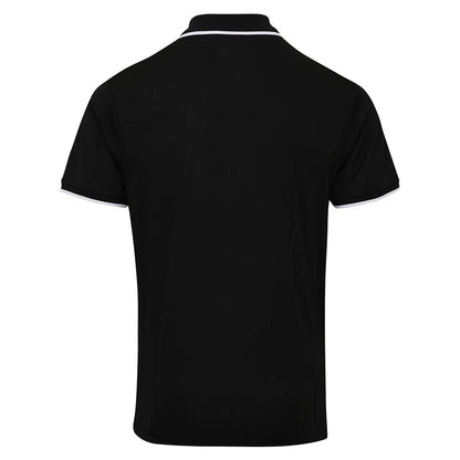 Black-White - Back - Premier Mens Coolchecker Contrast Pique Polo Shirt