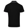 Black-White - Back - Premier Mens Coolchecker Contrast Pique Polo Shirt