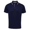 Navy-White - Front - Premier Mens Coolchecker Contrast Pique Polo Shirt