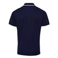Navy-White - Back - Premier Mens Coolchecker Contrast Pique Polo Shirt
