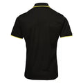 Black-Lime - Back - Premier Mens Coolchecker Contrast Pique Polo Shirt