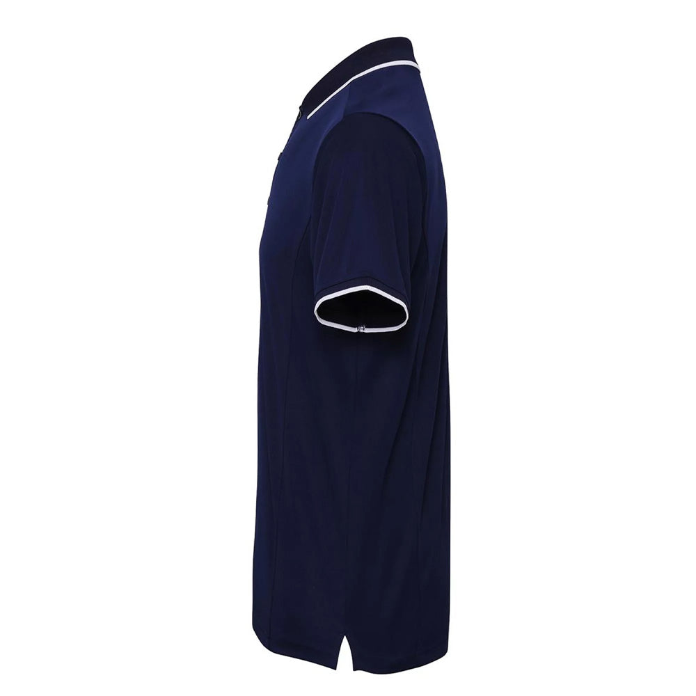 Navy-White - Side - Premier Mens Coolchecker Contrast Pique Polo Shirt